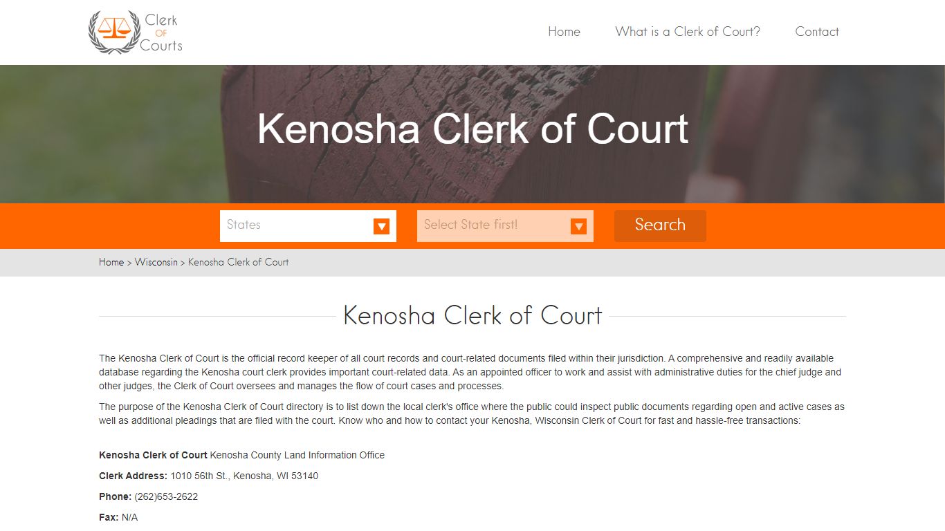 Find Your Kenosha County Clerk of Courts in WI - clerk-of-courts.com